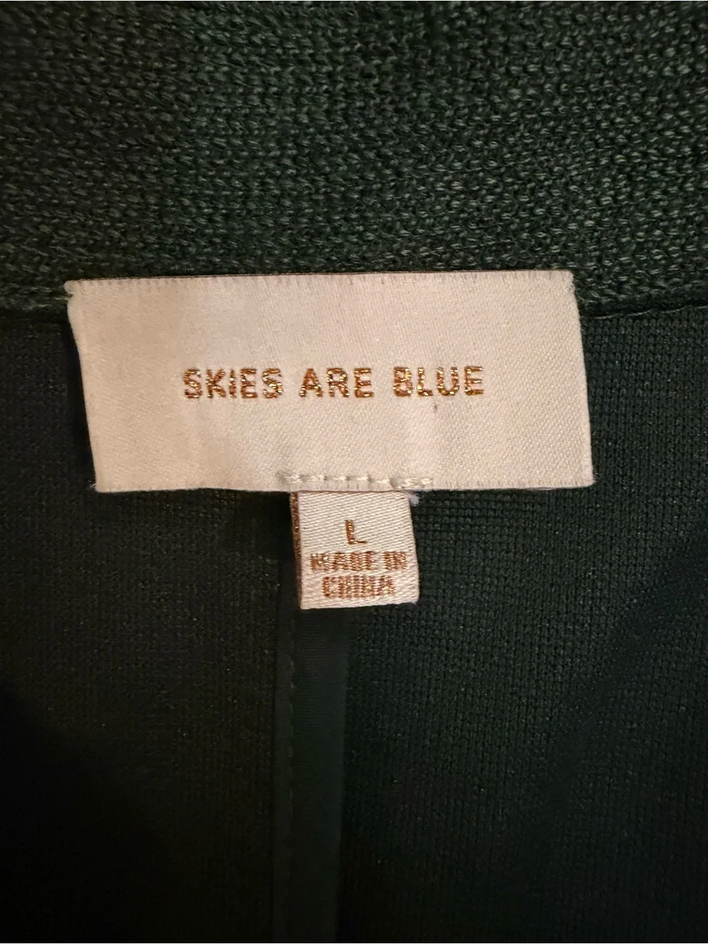 SKIES ARE BLUE L Asa Dark Green Rolled Cuff Knit Blazer Jacket